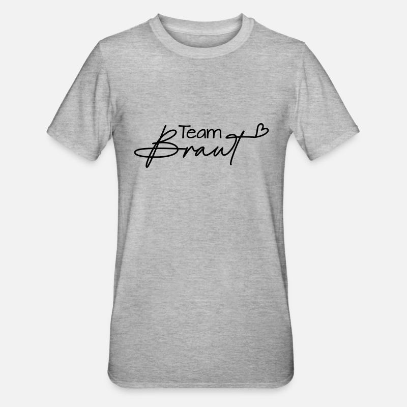 Team Braut - Unisex Polycotton T-Shirt - Grau meliert