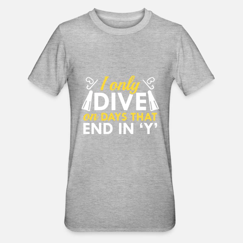 Diving I Only Dive - Unisex Polycotton T-Shirt - heather grey