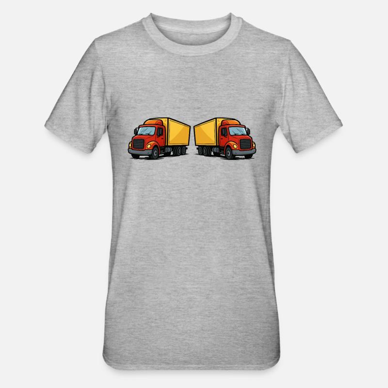 lastwagen comic 2 - Unisex Polycotton T-Shirt - Grau meliert