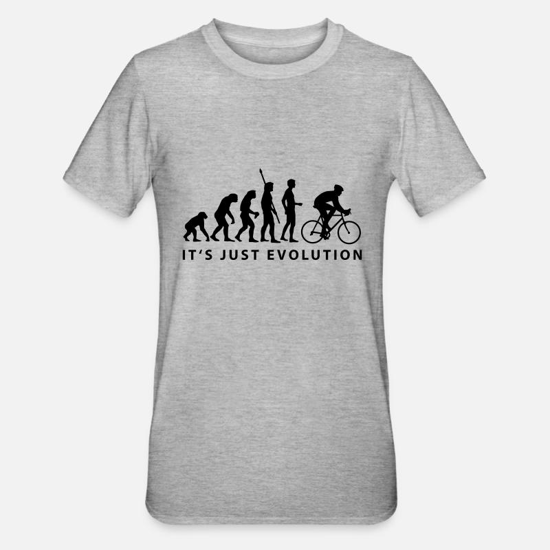 evolution_radfahrer_b - Unisex Polycotton T-Shirt - Grau meliert