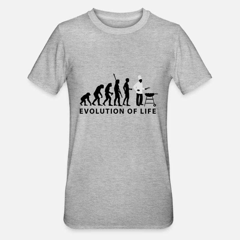 evolution_grill_e_2c - Unisex Polycotton T-Shirt - Grau meliert