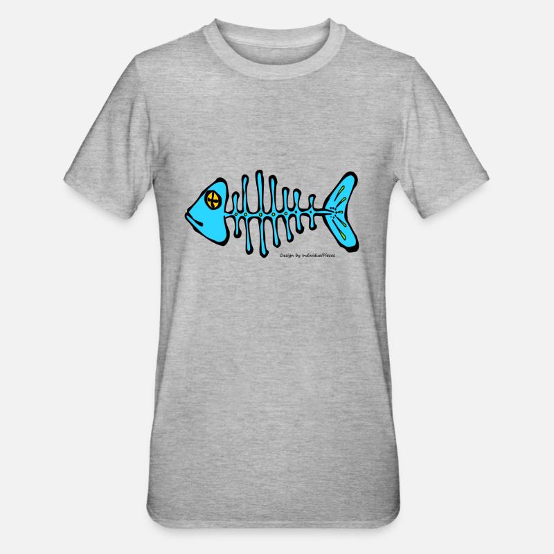 Fischgraete - Unisex Polycotton T-Shirt - Grau meliert