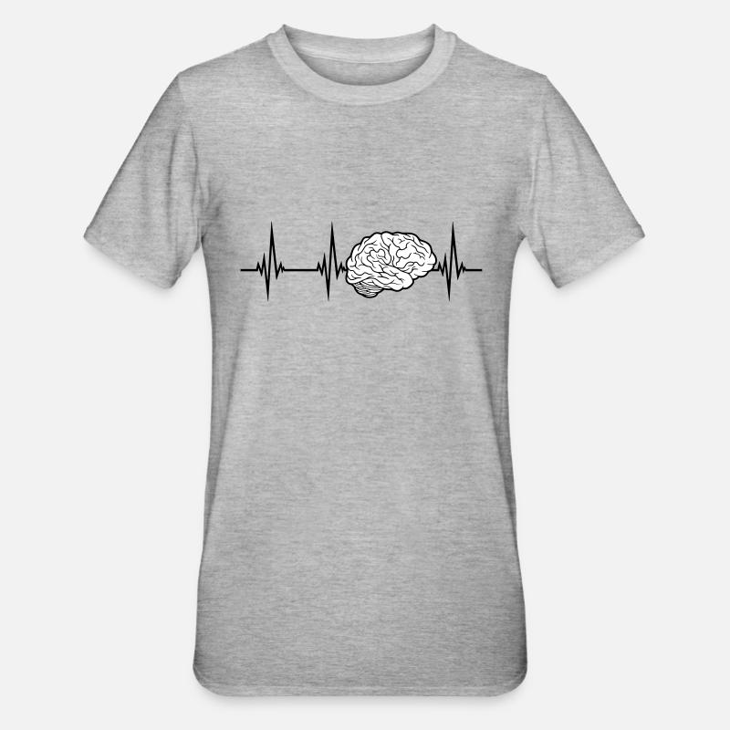 Conception du cerveau ECG - T-shirt polycoton Unisexe - gris chiné