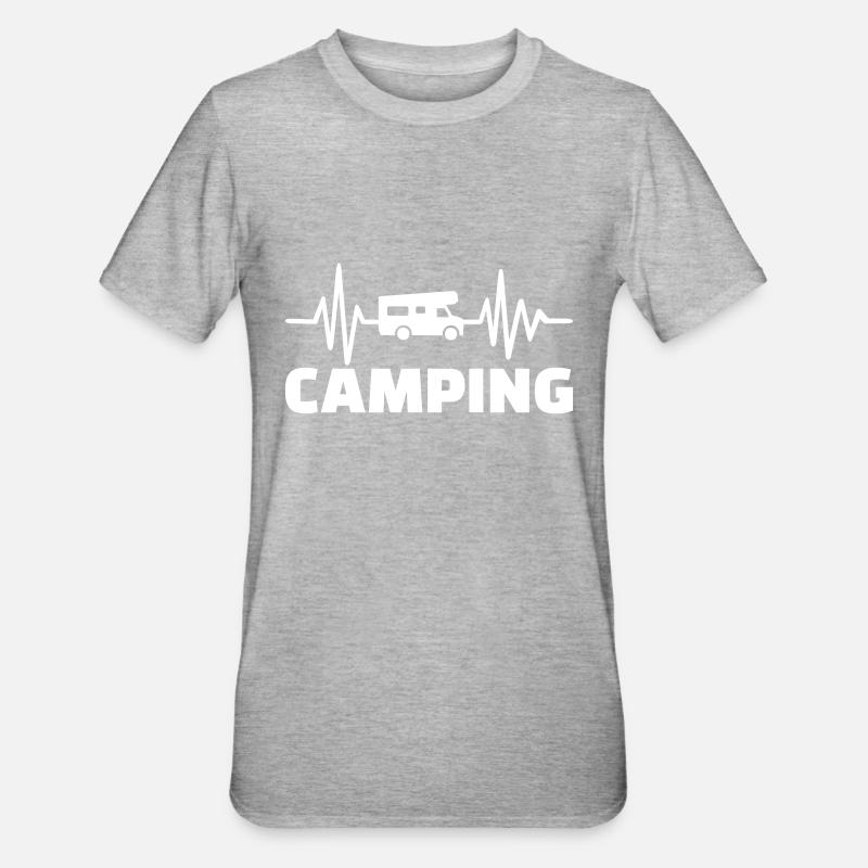 Camping - T-shirt polycoton Unisexe - gris chiné