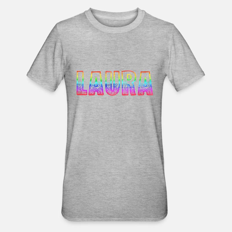 laura rs regenbogen - Unisex Polycotton T-Shirt - Grau meliert