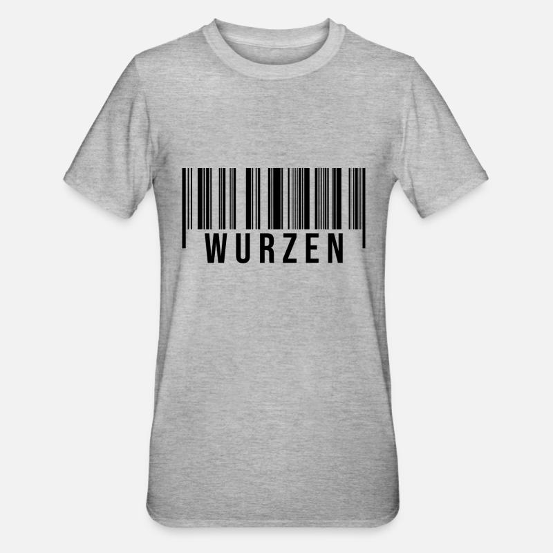 Wurzen Strichcode - Unisex Polycotton T-Shirt - Grau meliert