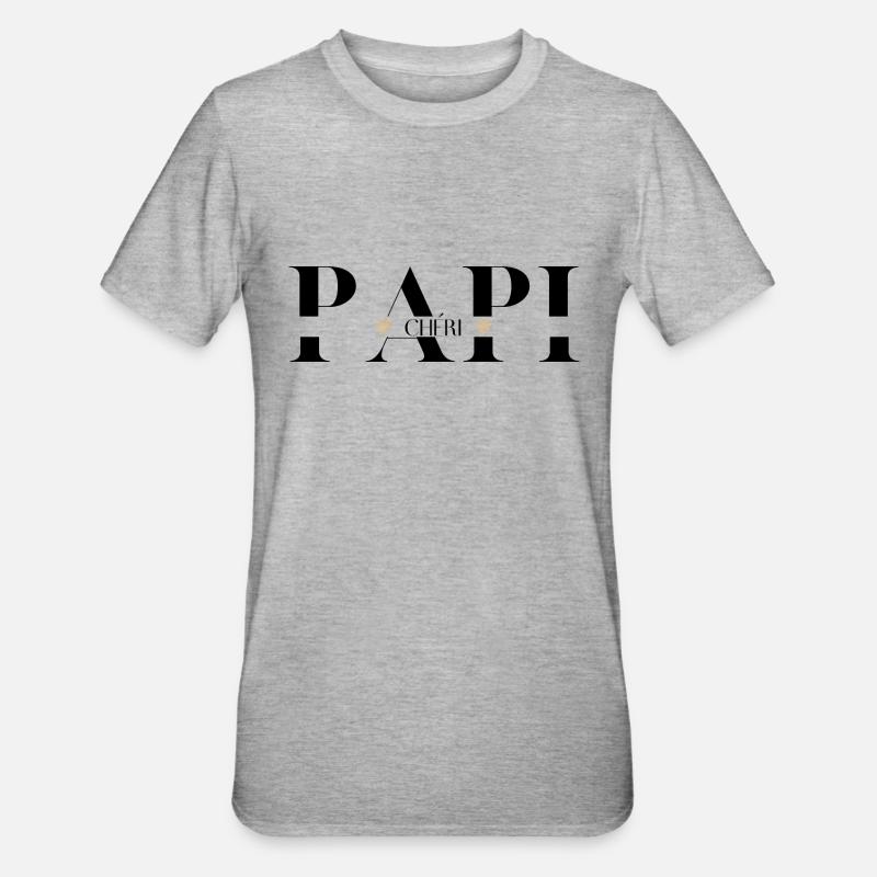 papi Chéri - T-shirt polycoton Unisexe - gris chiné