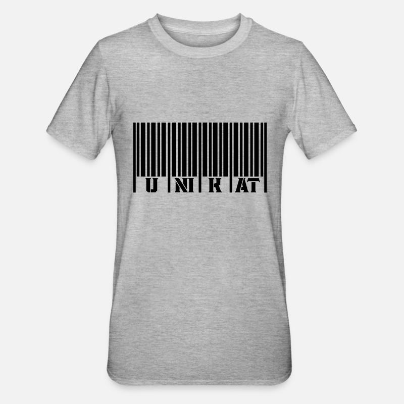 Code-barres unique - T-shirt polycoton Unisexe - gris chiné