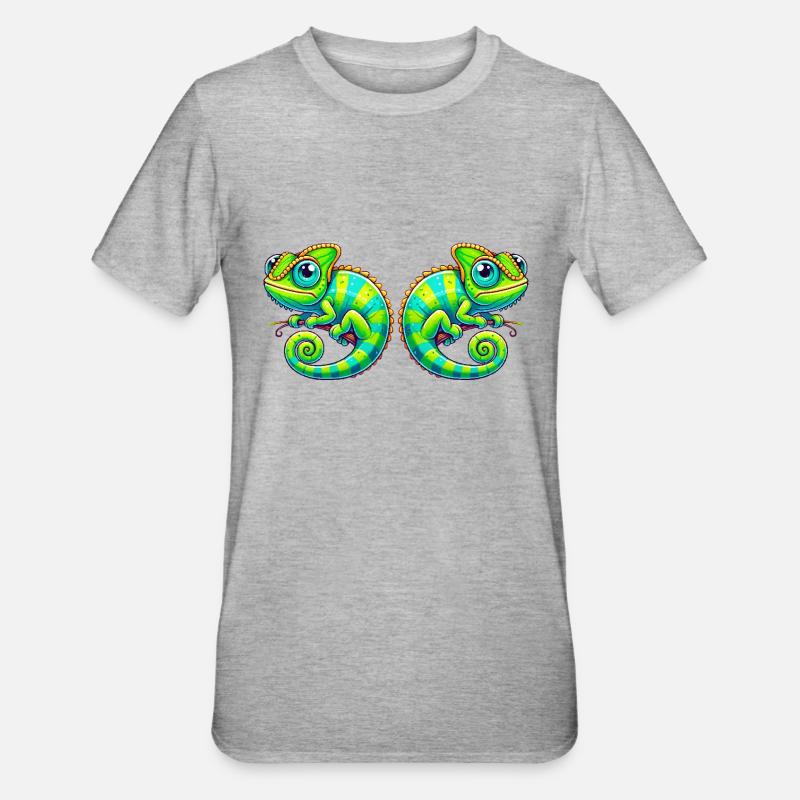 Bande dessinée caméléon - T-shirt polycoton Unisexe - gris chiné