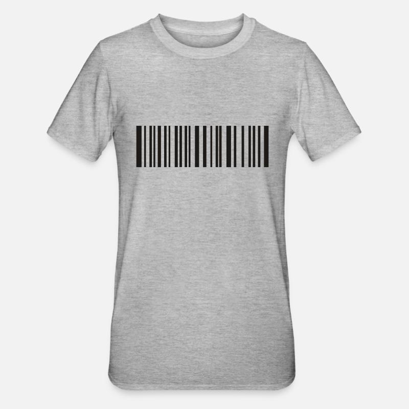 Bar code - Unisex Polycotton T-Shirt - heather grey