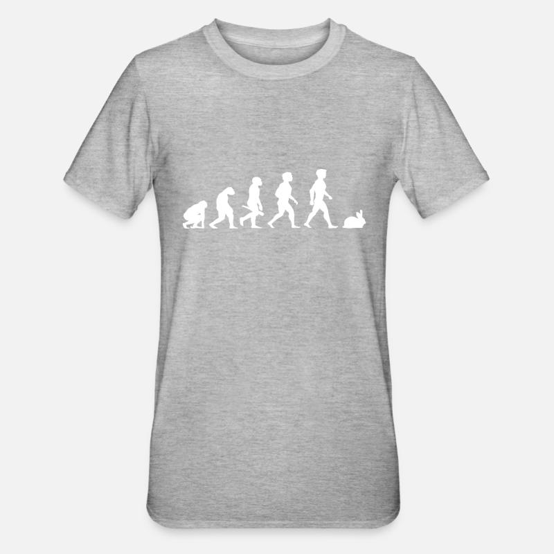 Evolution lapins lapin lapin rongeurs - T-shirt polycoton Unisexe - gris chiné