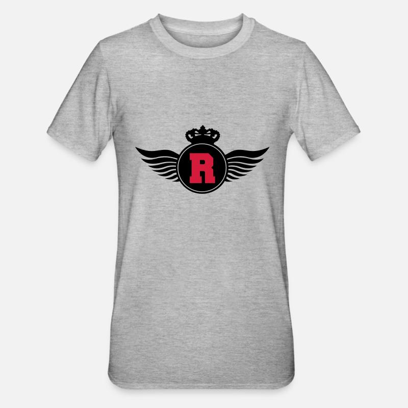 r_letter_shield_c2 - Unisex Polycotton T-Shirt - heather grey