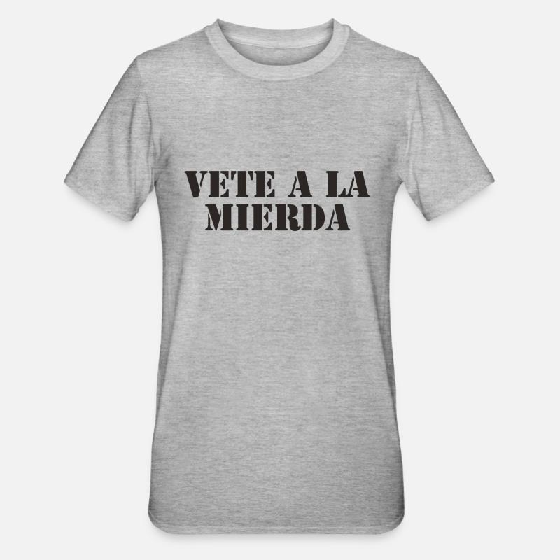 Spanisch Spruch spanische Sprache - Unisex Polycotton T-Shirt - Grau meliert