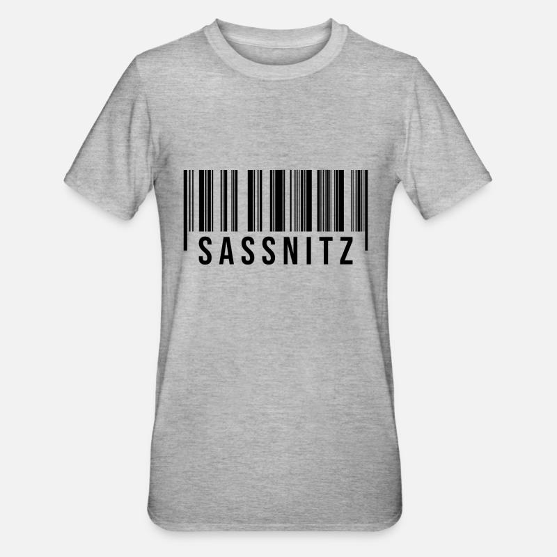 Sassnitz Strichcode - Unisex Polycotton T-Shirt - Grau meliert