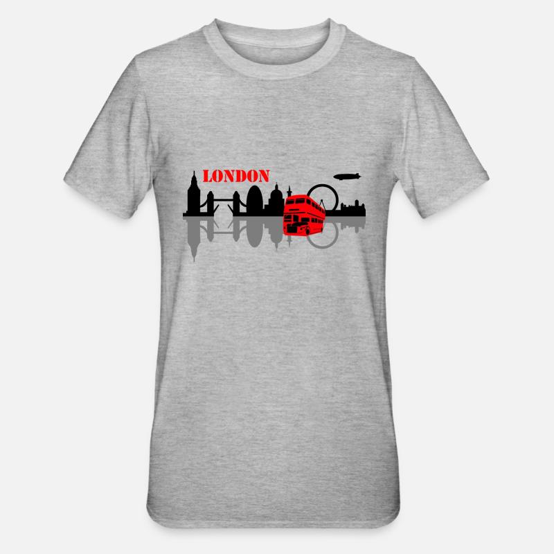 londres horizon - T-shirt polycoton Unisexe - gris chiné