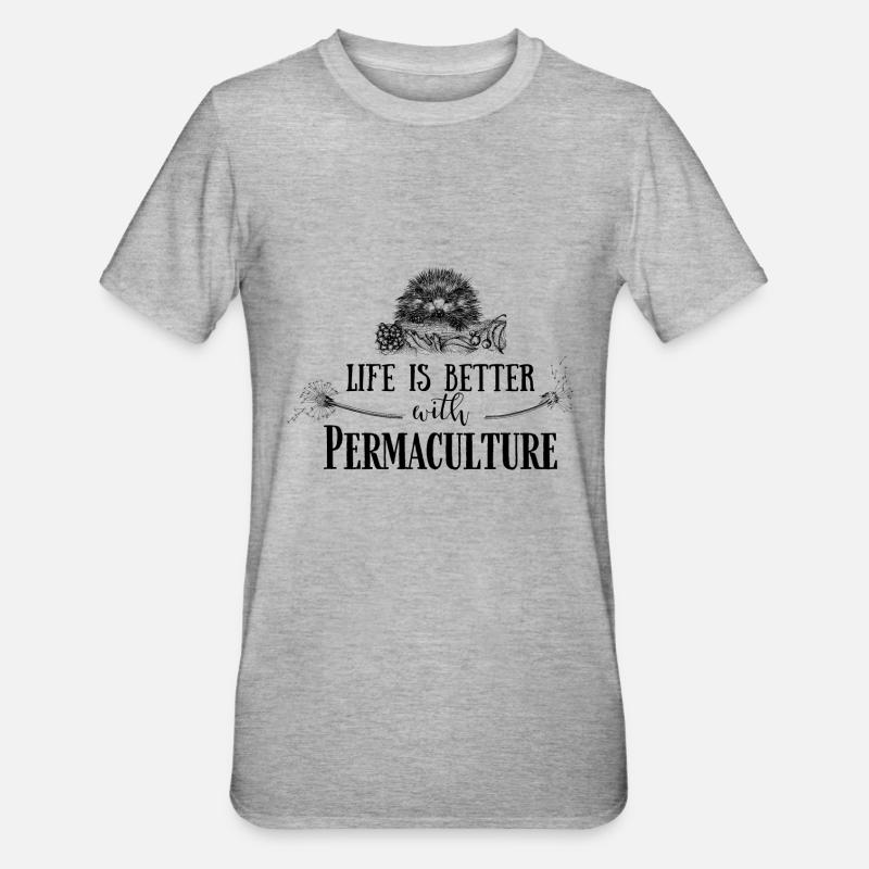 Life is better with Permaculture - Unisex Polycotton T-Shirt - heather grey
