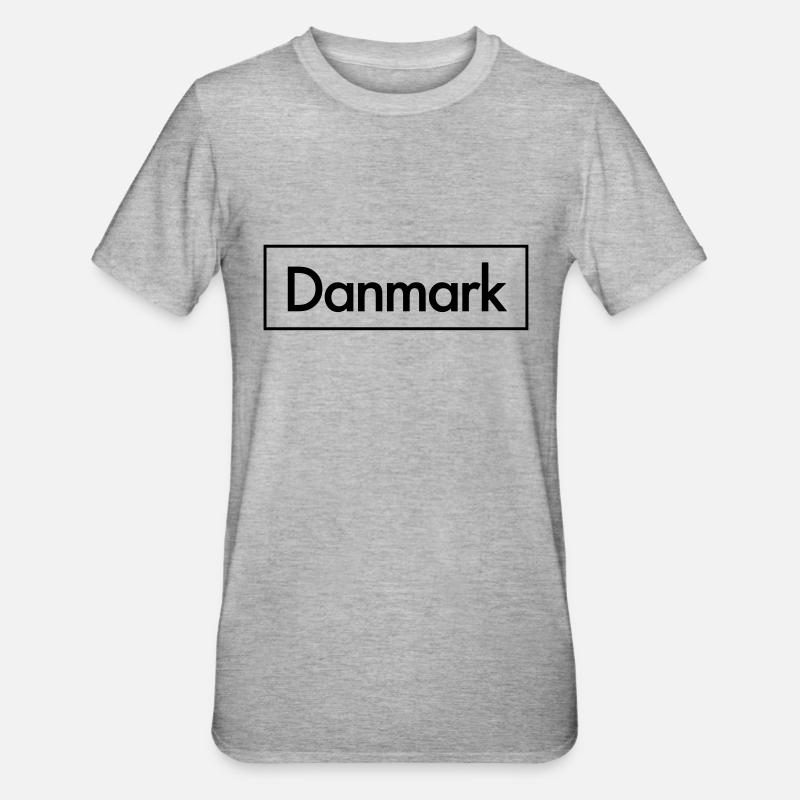 Dänemark Modern Geschenk - Unisex Polycotton T-Shirt - Grau meliert
