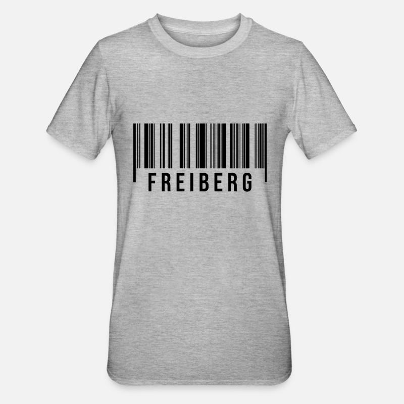 Erzgebirge Strichcode Freiberg - Unisex Polycotton T-Shirt - Grau meliert