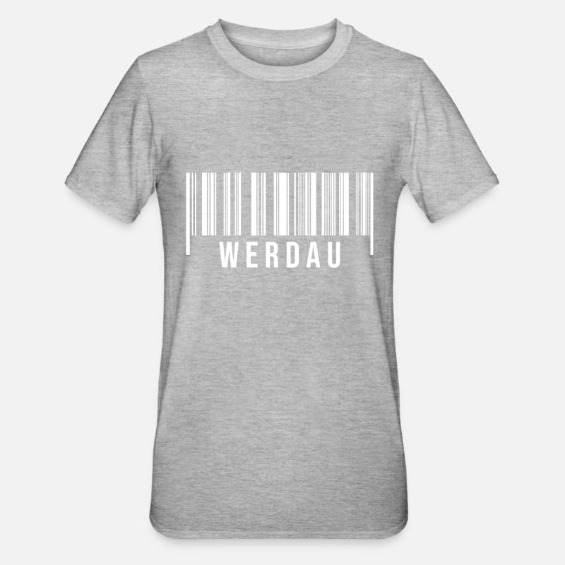 Erzgebirge Strichcode Werdau - Unisex Polycotton T-Shirt - Grau meliert