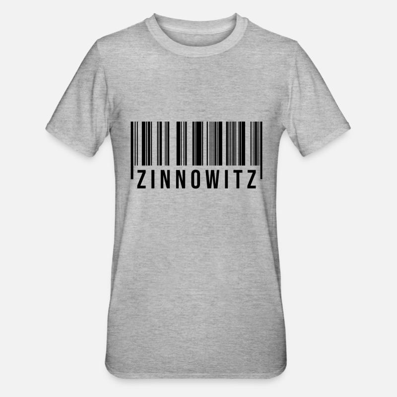Zinnowitz Strichcode - Unisex Polycotton T-Shirt - Grau meliert