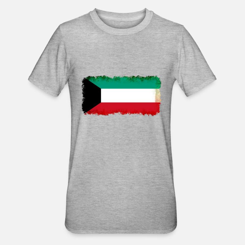 Le Koweït comme drapeau - T-shirt polycoton Unisexe - gris chiné