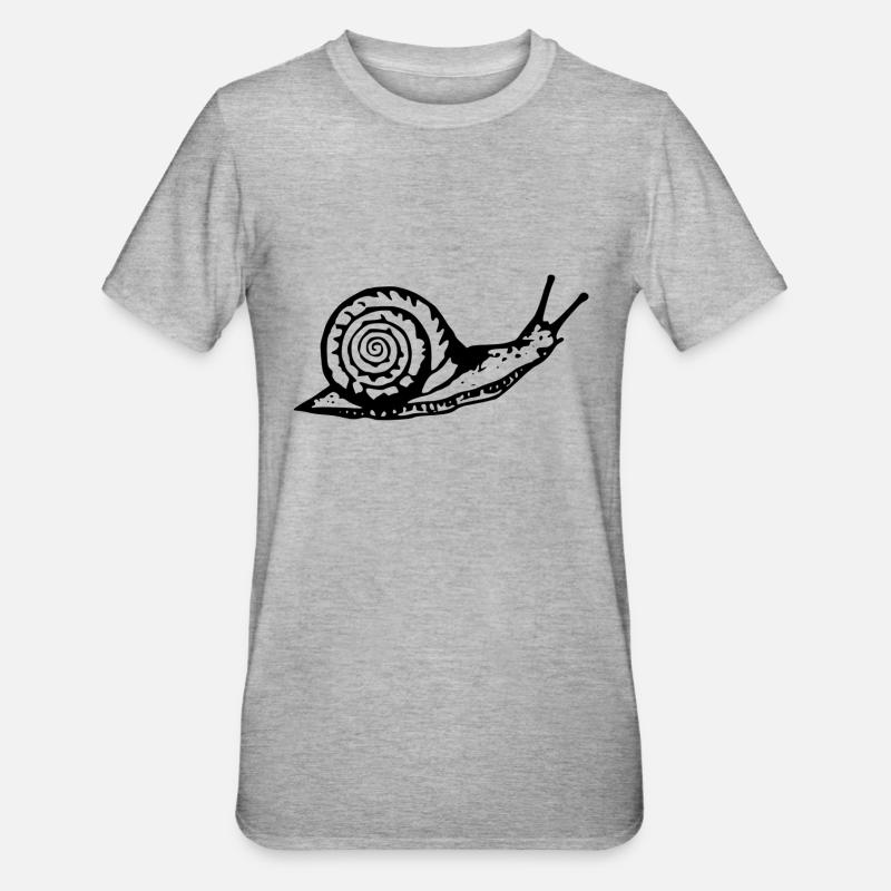 Snail noir et withe - T-shirt polycoton Unisexe - gris chiné
