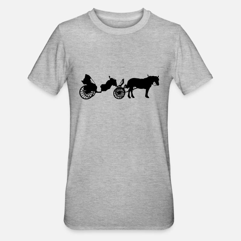 Calèche à cheval - T-shirt polycoton Unisexe - gris chiné