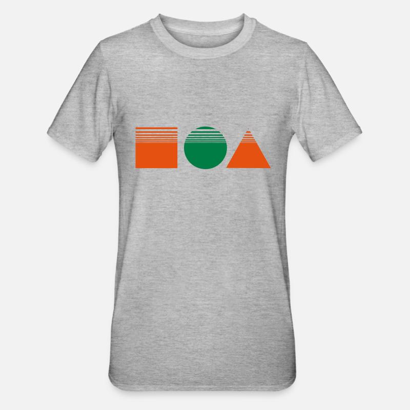 Conception rectangle / carré / triangle - T-shirt polycoton Unisexe - gris chiné