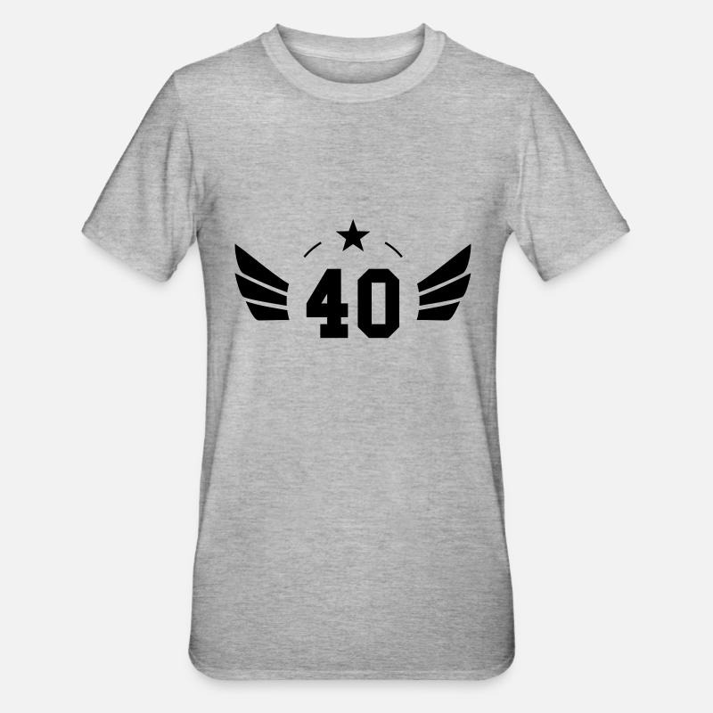 40 ans d'âge - T-shirt polycoton Unisexe - gris chiné