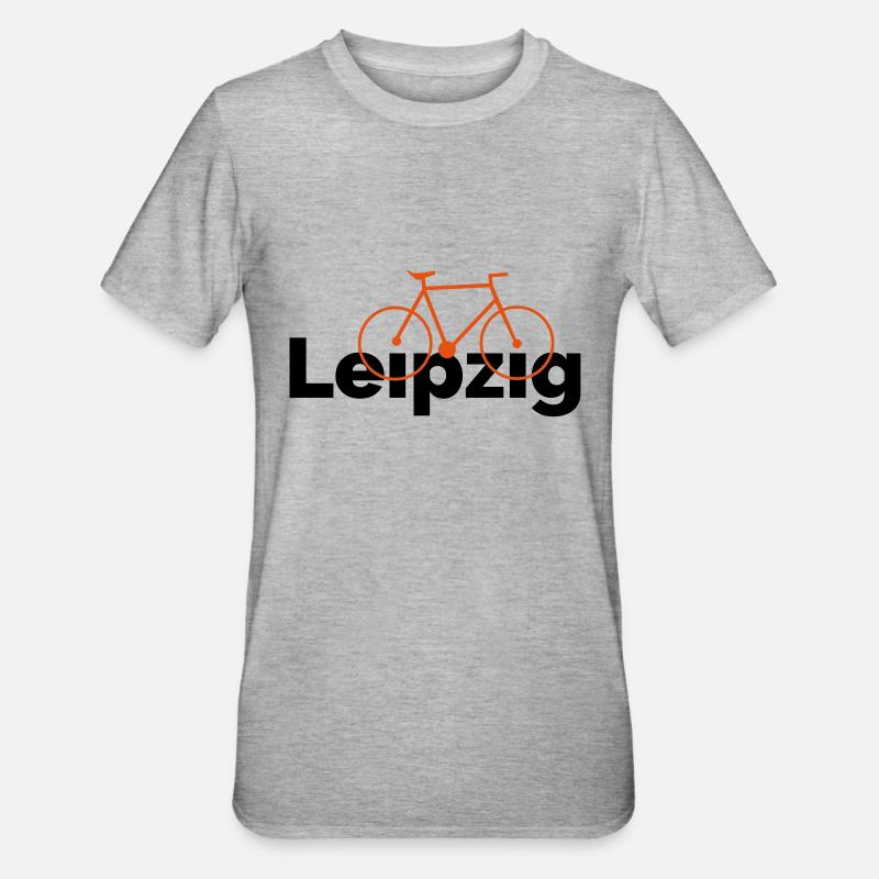 Faire du vélo à Leipzig - T-shirt polycoton Unisexe - gris chiné