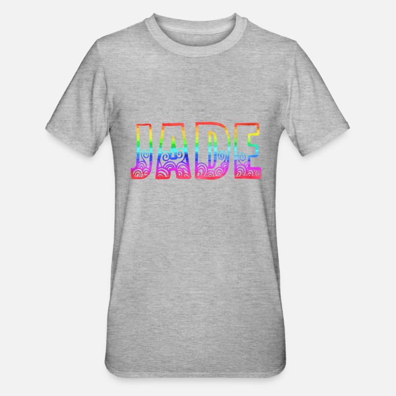 jade rs regenbogen - Unisex Polycotton T-Shirt - Grau meliert