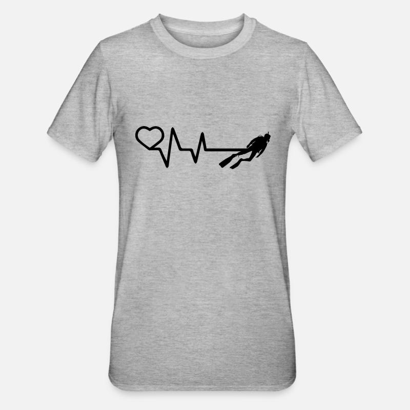 Diving Dive tauchen - Unisex Polycotton T-Shirt - Grau meliert