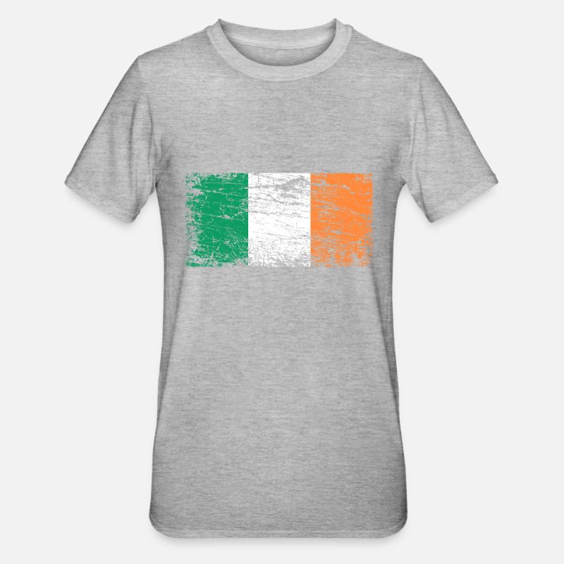 Drapeau de l’Irlande - T-shirt polycoton Unisexe - gris chiné