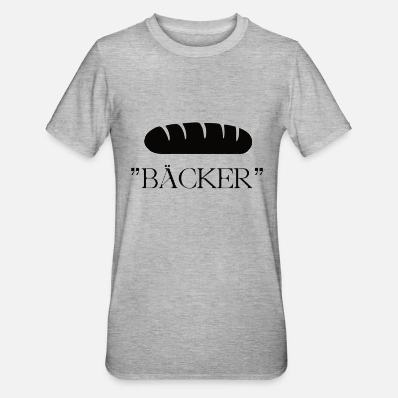 BASIC BÄCKER - Unisex Polycotton T-Shirt - Grau meliert