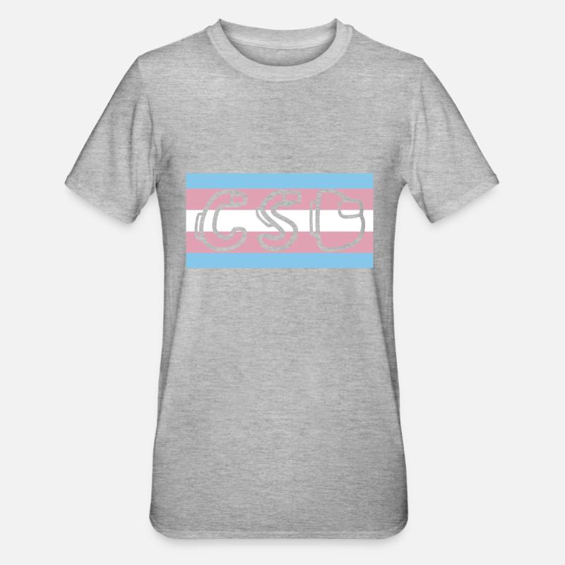 Trans Pride Flag CSD - Unisex Polycotton T-Shirt - heather grey