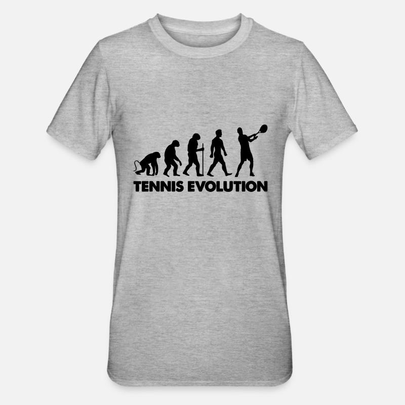 Évolution du tennis - T-shirt polycoton Unisexe - gris chiné