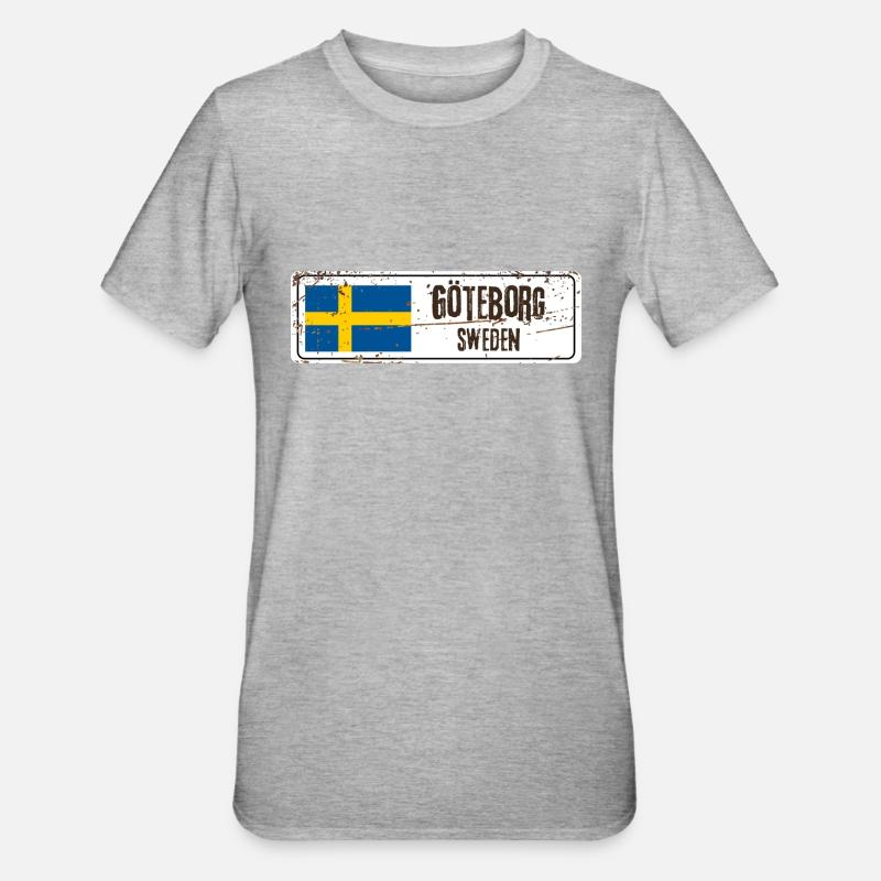 Göteborg Suède Drapeau - T-shirt polycoton Unisexe - gris chiné