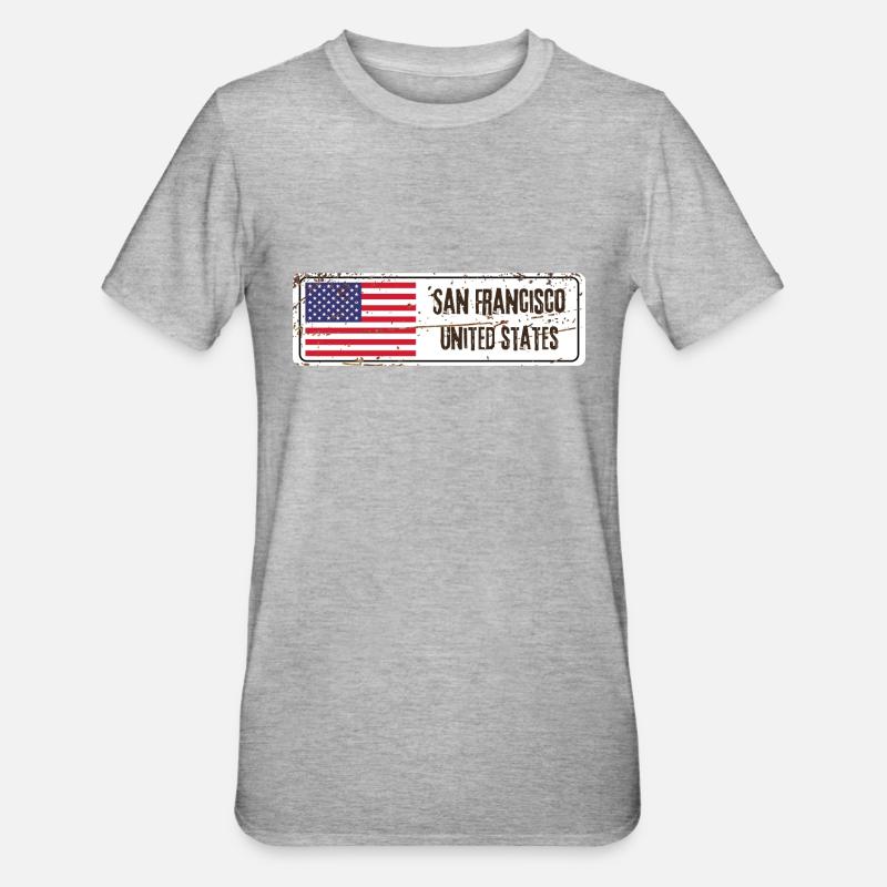 Drapeau de San Francisco - T-shirt polycoton Unisexe - gris chiné