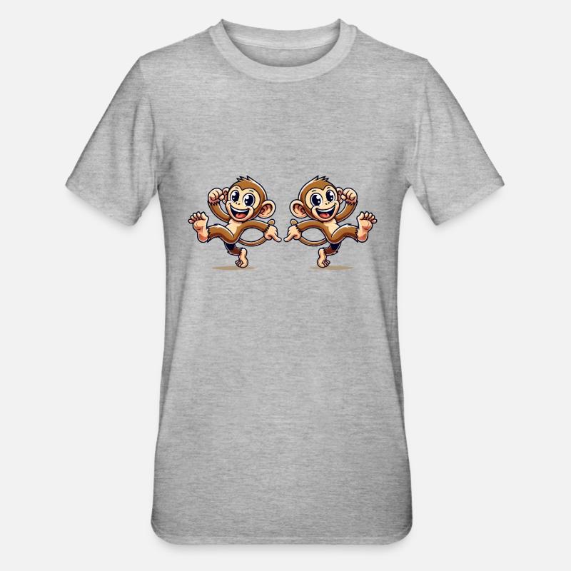 Monkey Comic 2 - Unisex Polycotton T-Shirt - heather grey