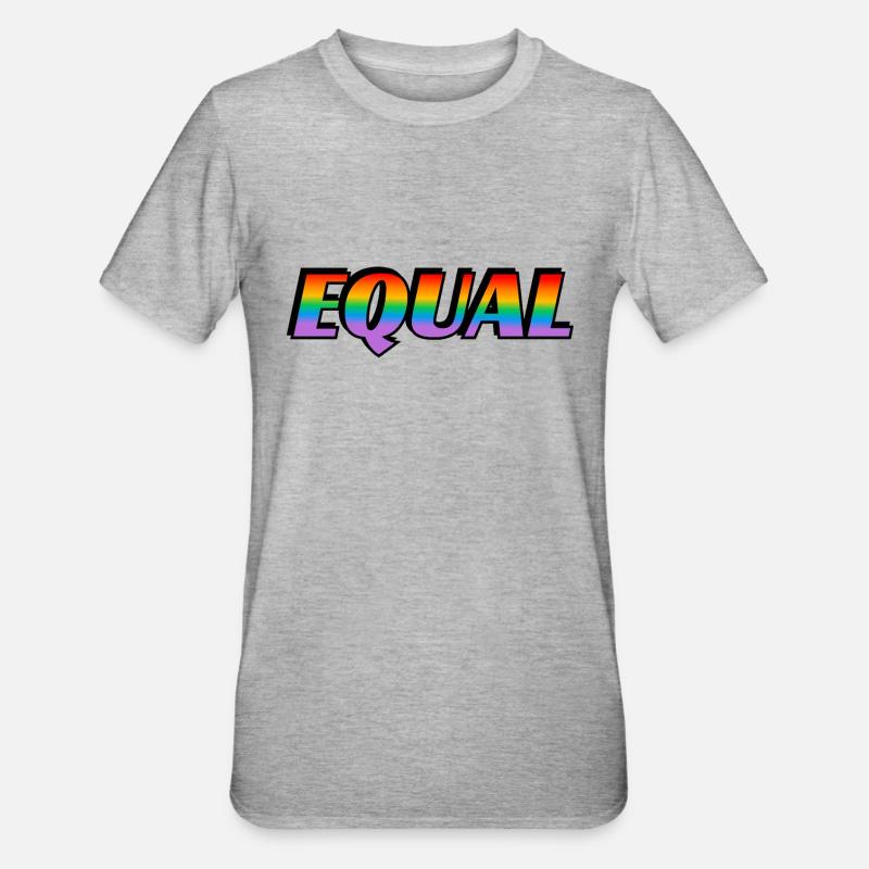 Rainbow text EQUAL LGBT Pride Month - Unisex Polycotton T-Shirt - heather grey