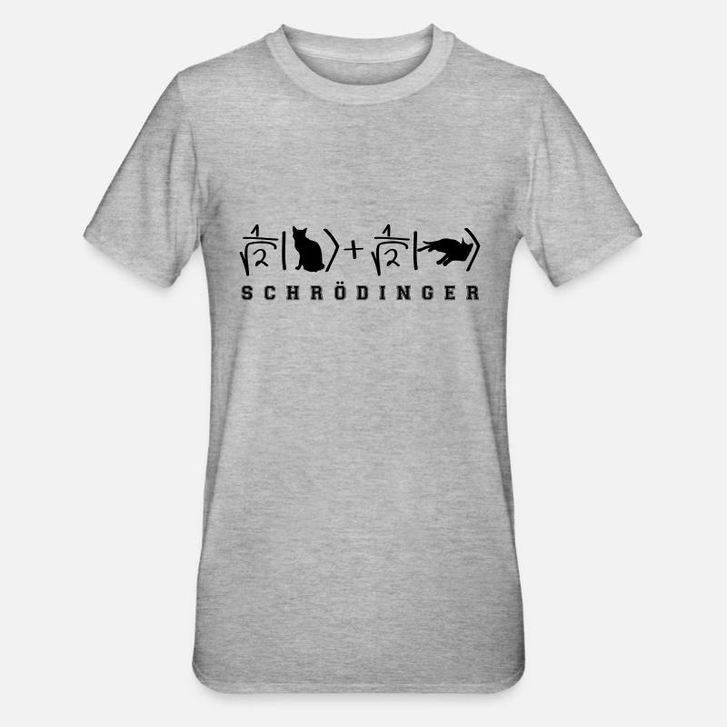 Chat de Schrödinger - T-shirt polycoton Unisexe - gris chiné