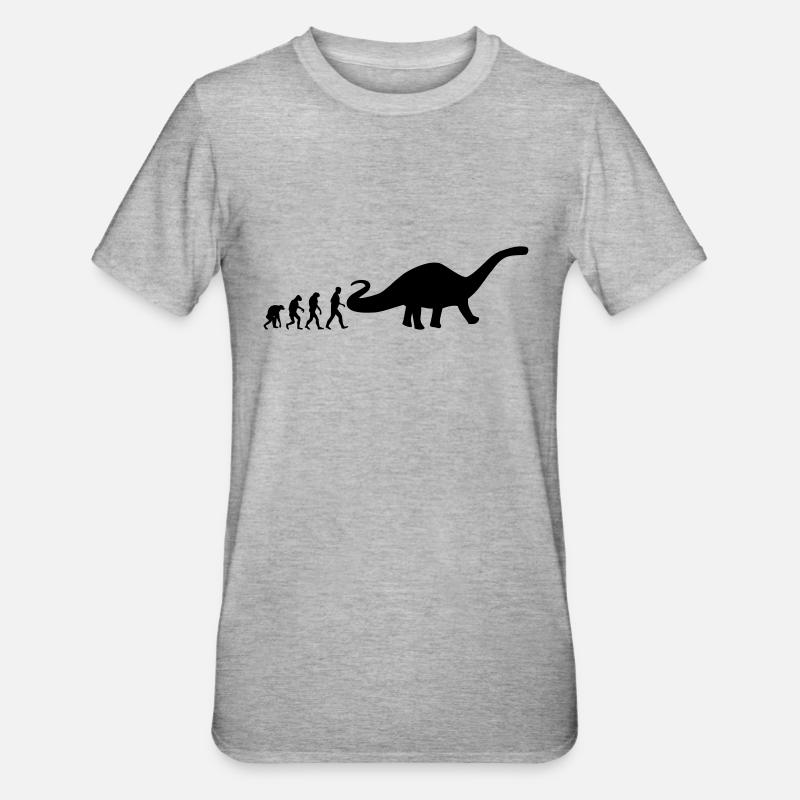 dino evolution - Unisex Polycotton T-Shirt - heather grey