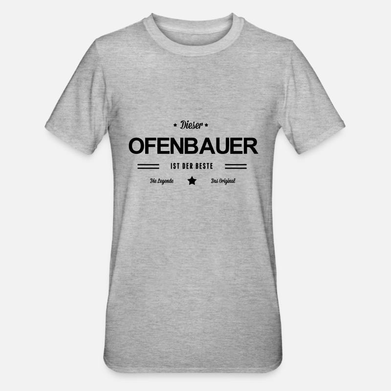 Bester Ofenbauer - Unisex Polycotton T-Shirt - Grau meliert