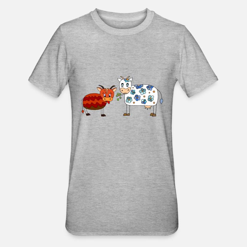Cows - Unisex Polycotton T-Shirt - heather grey