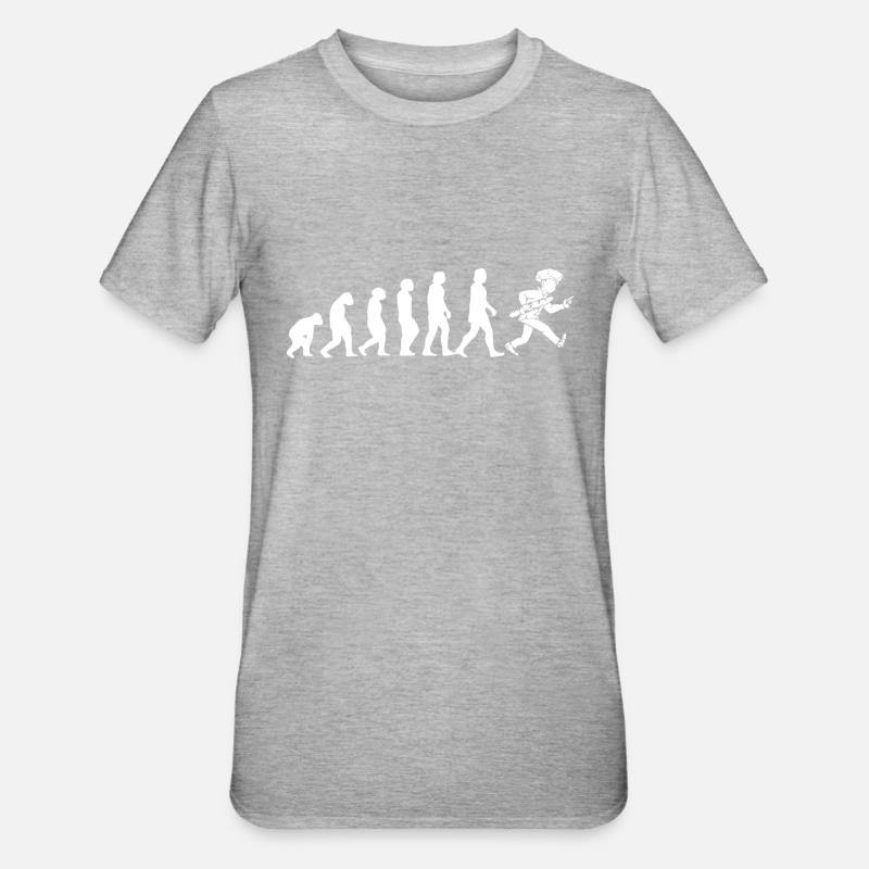 Bäcker - Evolution - Unisex Polycotton T-Shirt - Grau meliert