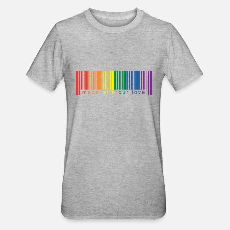 Code-Barres lgbt - T-shirt polycoton Unisexe - gris chiné