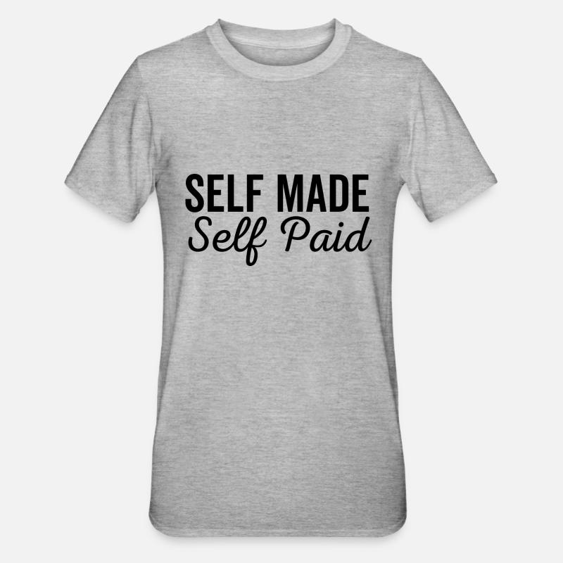 Self Made Auto-payé - T-shirt polycoton Unisexe - gris chiné