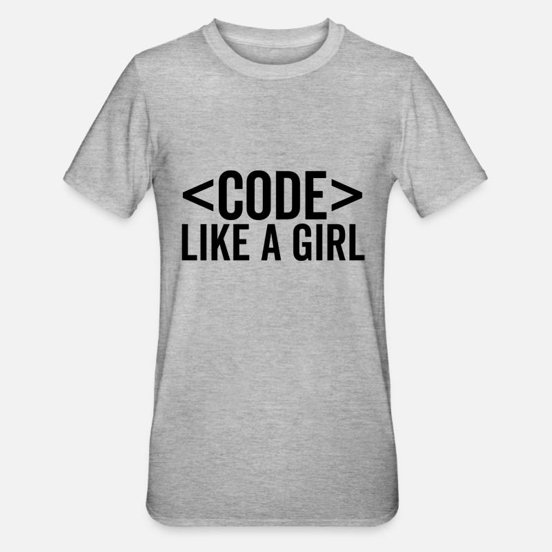 Codez comme une fille - T-shirt polycoton Unisexe - gris chiné