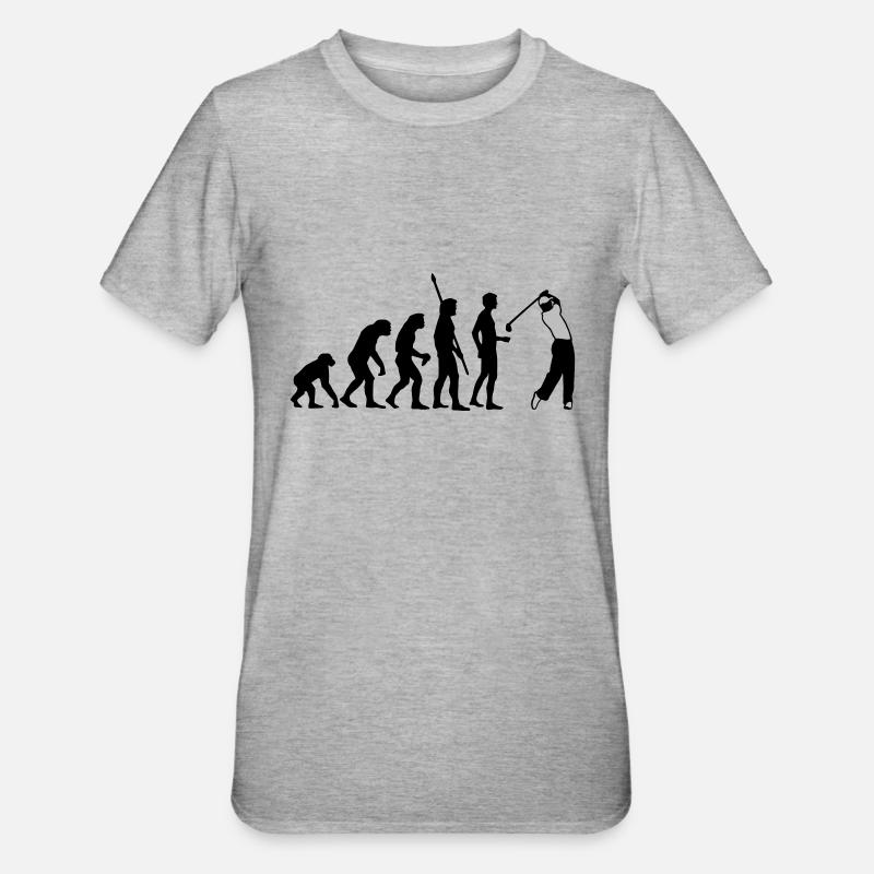 evolution_golf_b_2c - Unisex Polycotton T-Shirt - Grau meliert
