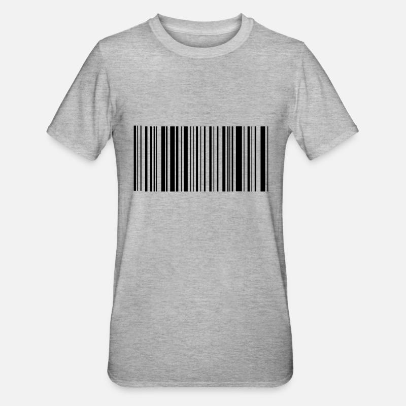 Bar code - Unisex Polycotton T-Shirt - heather grey